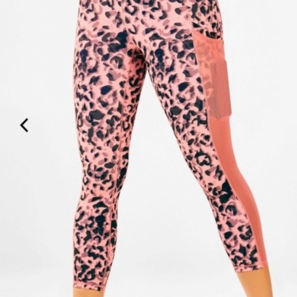 Fabletics Pink Leopard Mila Pocket Mesh Powerhold - Picture 2 of 7